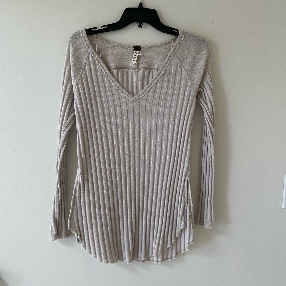 Free people beige tunic sweater